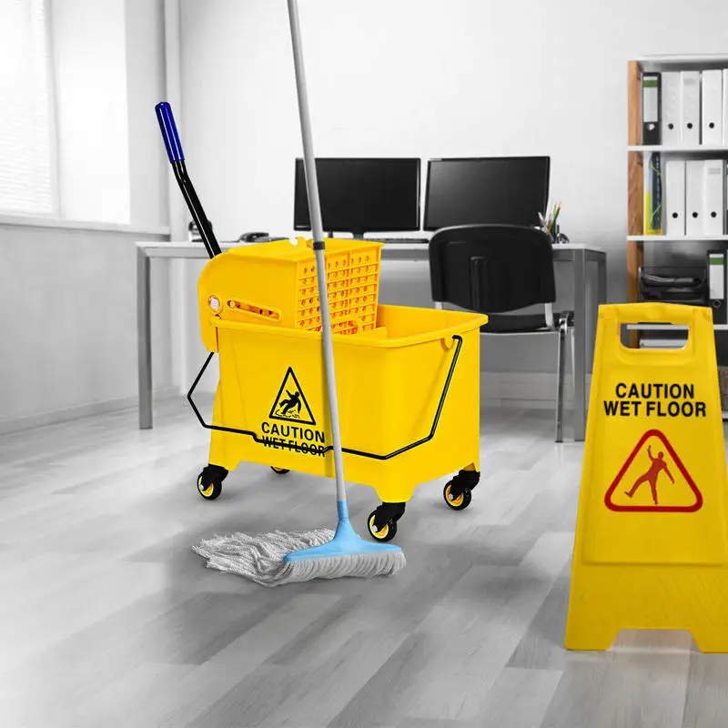21 Quart Mop Bucket Side Press Wringer on Wheels With Panel
21 Quart Mop Bucket Side Press Wringer on Wheels With Panel