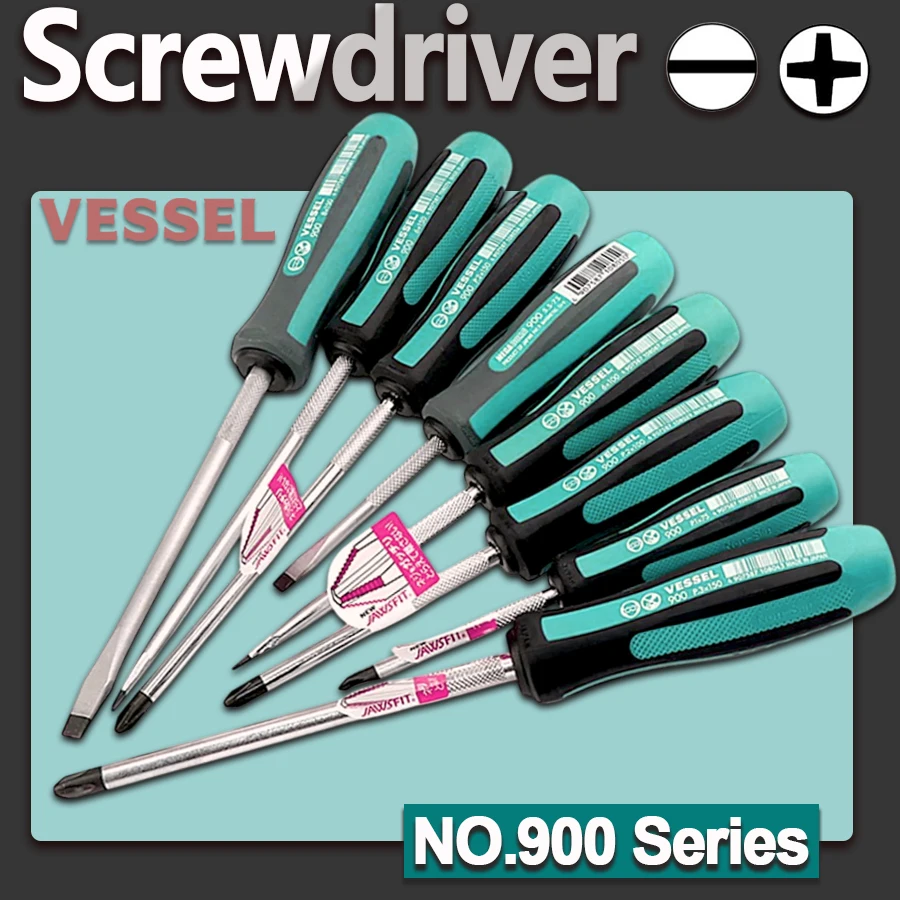 Vessel Normal Driver MEGADORA Standard Screwdriver for Phillips and Slotted Screws Non-slip Shank and Magnetic Tip No.900 Series
Vessel Normal Driver MEGADORA Standard Screwdriver for Phillips and Slotted Screws Non-slip Shank and Magnetic Tip No.900 Series