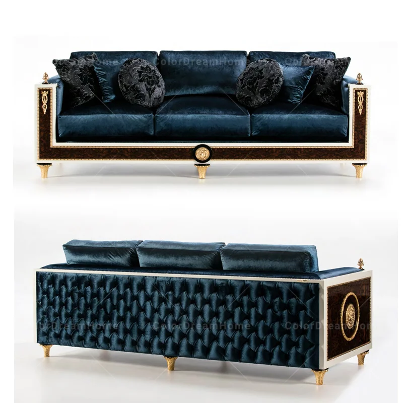 Italian classic style hand-carved velvet sofa set Royal luxury living room furniture set
Italian classic style hand-carved velvet sofa set Royal luxury living room furniture set