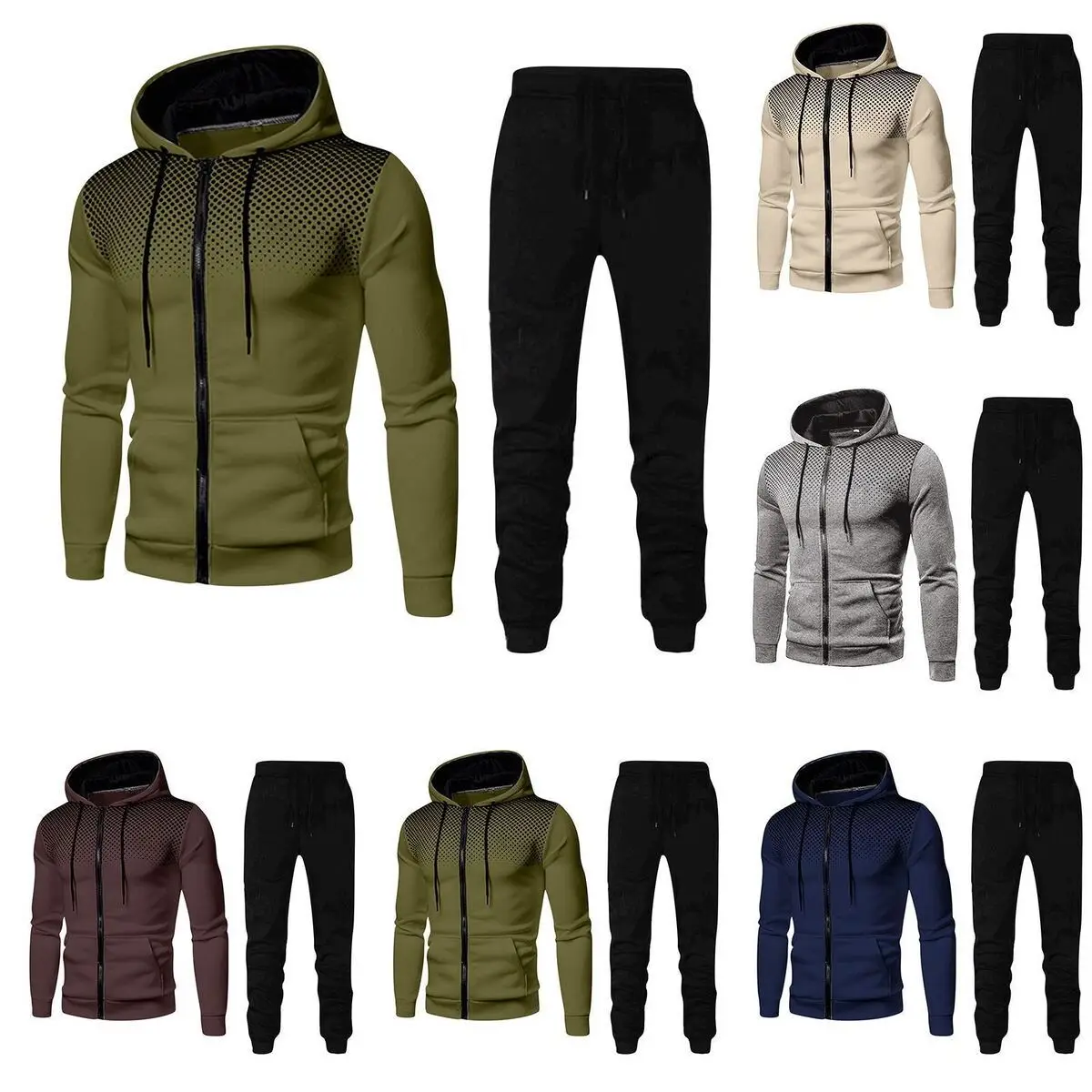 2025 Spring and Autumn New Men Dot Printed Zipper Hoodie Set Outdoor Leisure Sports Fashion Brand Hoodie and Pants Two Piece Set
2025 Spring and Autumn New Men Dot Printed Zipper Hoodie Set Outdoor Leisure Sports Fashion Brand Hoodie and Pants Two Piece Set