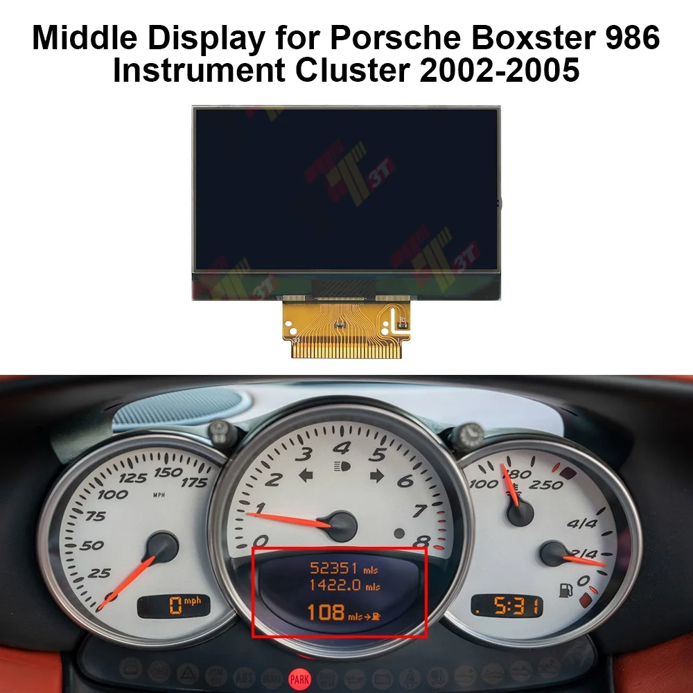 Middle Display for Porsche 911 996 Carrera/GT2/ Display for Porsche 911 996 Carrera/GT2/GT3/Turbo Boxster 986 Instrument Cluster
Middle Display for Porsche 911 996 Carrera/GT2/ Display for Porsche 911 996 Carrera/GT2/GT3/Turbo Boxster 986 Instrument Cluster