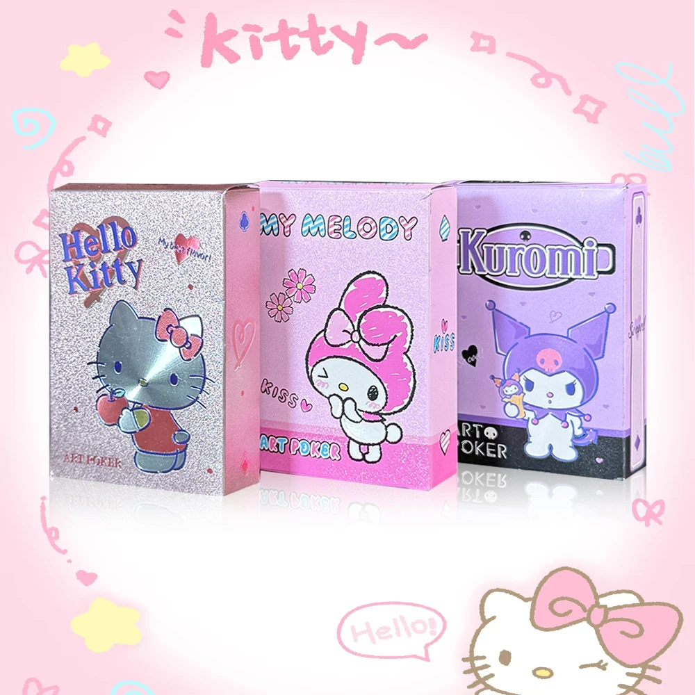 Sanrio Playing Cards Melody Hello Kitty Kuromi Poker Cards Waterproof PET Stamping Deck of Cards for Games Parties and Gifts
Sanrio Playing Cards Melody Hello Kitty Kuromi Poker Cards Waterproof PET Stamping Deck of Cards for Games Parties and Gifts