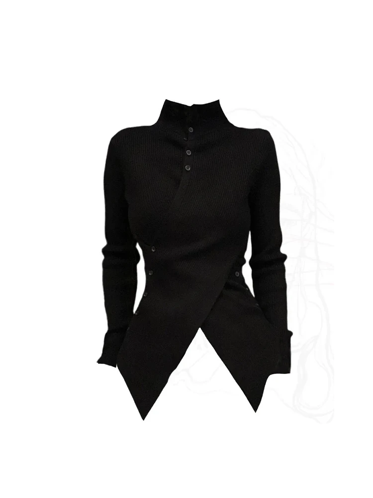 Women's Black Gothic Pullover Sweater Harajuku Vintage Korean Y2k Long Sleeves Turtleneck Cashmere Sweaters Jumper 2000s Clothes
Women's Black Gothic Pullover Sweater Harajuku Vintage Korean Y2k Long Sleeves Turtleneck Cashmere Sweaters Jumper 2000s Clothes