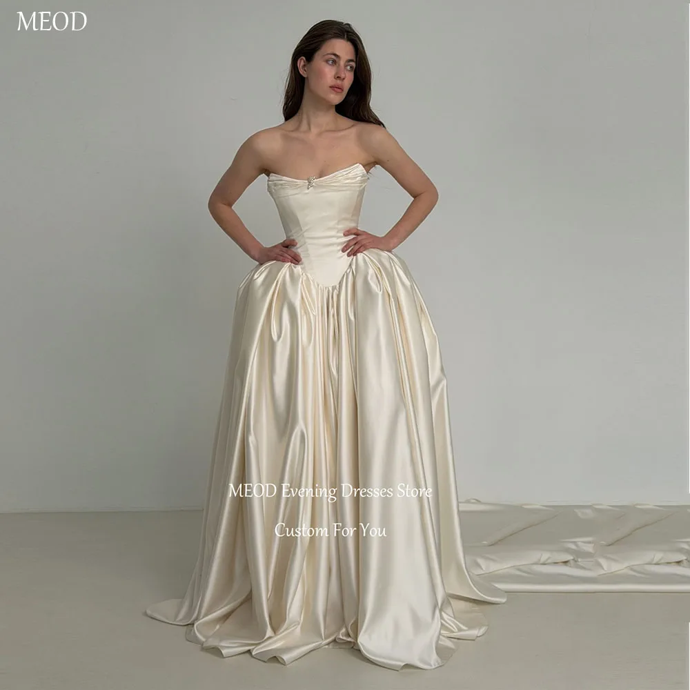 MEOD Vintage Pearls Strapless Women‘s Wedding Dress Sleeveless Long Train Vestido Noiva Satin Mermaid Wedding Gown Customized
MEOD Vintage Pearls Strapless Women‘s Wedding Dress Sleeveless Long Train Vestido Noiva Satin Mermaid Wedding Gown Customized