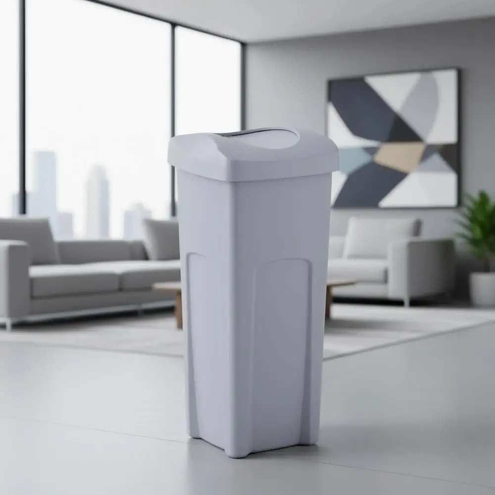 23-Gallon Gray Swing-Top Trash Bin, Outdoor/Indoor, Ideal for Restaurants, Schools, Kitchens
23-Gallon Gray Swing-Top Trash Bin, Outdoor/Indoor, Ideal for Restaurants, Schools, Kitchens