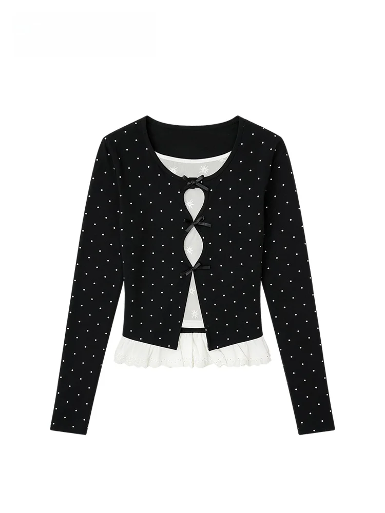 plus Size Long Sve T-irt Women's Early Spring New Polka Dot Faion Fake Two-Piece Top Korean Sle Polyester Fiber
plus Size Long Sve T-irt Women's Early Spring New Polka Dot Faion Fake Two-Piece Top Korean Sle Polyester Fiber
