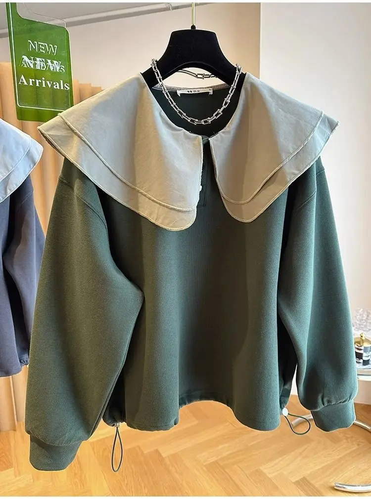 Spring and Summer New Women's Doll Neck Loose Sweater Pullover Top Casual Oversize Top
Spring and Summer New Women's Doll Neck Loose Sweater Pullover Top Casual Oversize Top