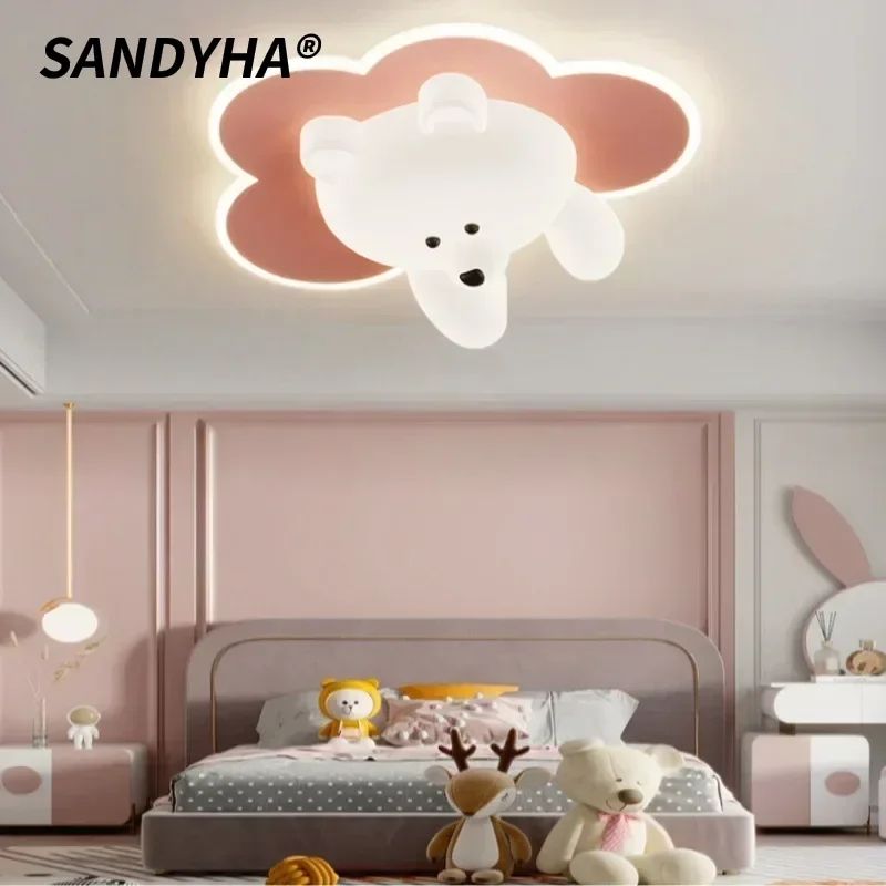 SANDYHA Simple Bear Ceiling Light Cream Ceiling Lamp Cute LED Lighting Fixture For Bedroom Children's Room Study Hanging Lamp
SANDYHA Simple Bear Ceiling Light Cream Ceiling Lamp Cute LED Lighting Fixture For Bedroom Children's Room Study Hanging Lamp