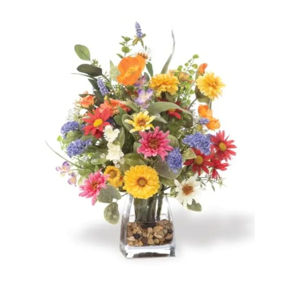 Daisy, Statice Zinnia Faux Flower Centerpiece in a Tapered Glass Vase
Daisy, Statice Zinnia Faux Flower Centerpiece in a Tapered Glass Vase