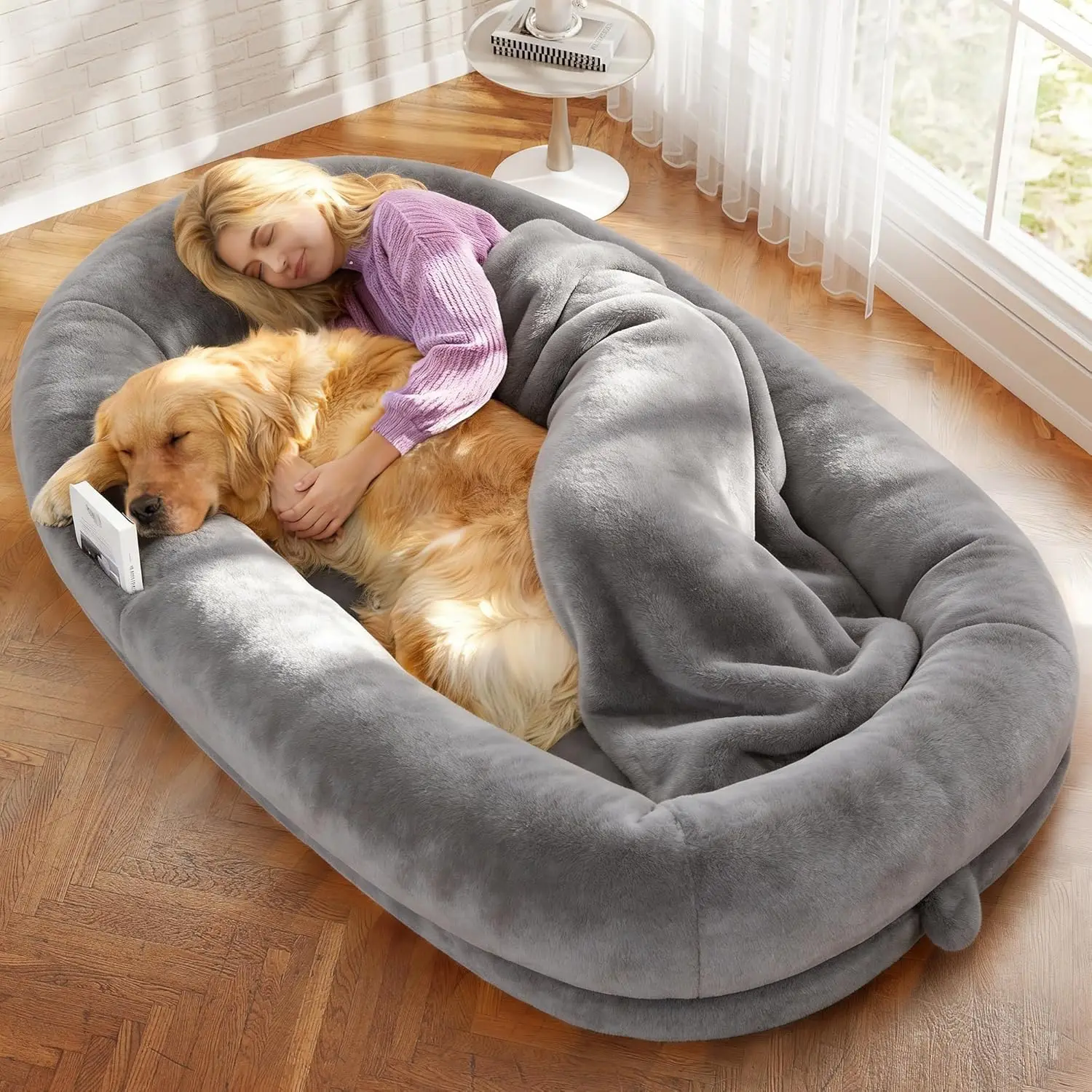 71x43x10 Inch Orthopedic Human Dog Bed with Waterproof Washable Cover, Light Grey
71x43x10 Inch Orthopedic Human Dog Bed with Waterproof Washable Cover, Light Grey
