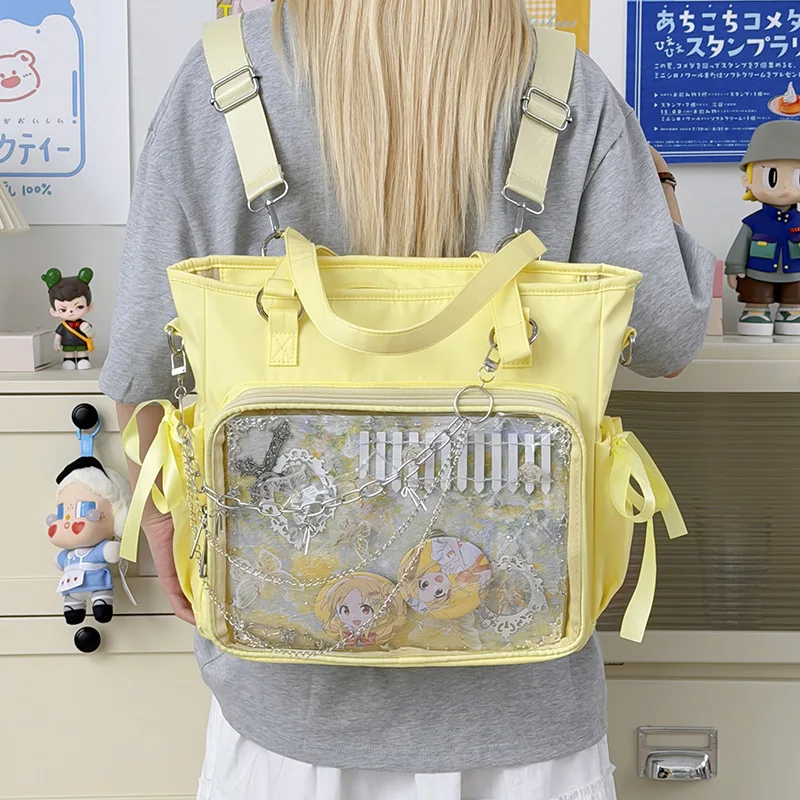 Japan Style DIY Backpack Anime Transparent Pain Bag Large Capacity Multi Pocket Women Shoulder Messenger Bag Kawaii Pain Bag
Japan Style DIY Backpack Anime Transparent Pain Bag Large Capacity Multi Pocket Women Shoulder Messenger Bag Kawaii Pain Bag