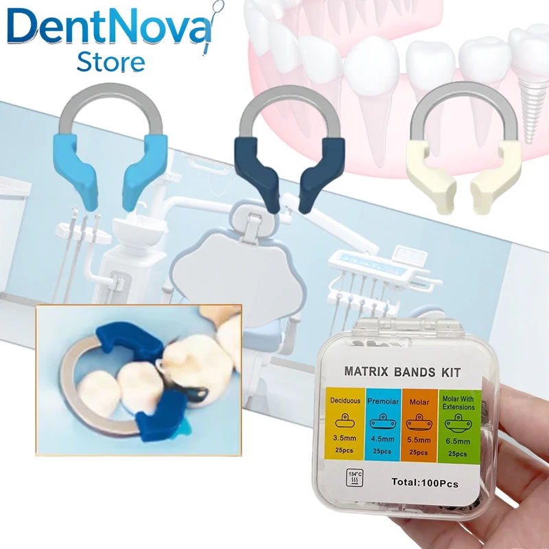 Nickel-Titanium Contoured Matrix Clamp & Ring System for Accurate Dental Restorations
Nickel-Titanium Contoured Matrix Clamp & Ring System for Accurate Dental Restorations