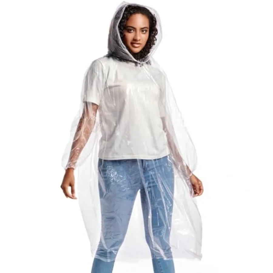 ALBRY Disposable Rain Ponchos for Adults with Drawstring Hood - Emergency Rain Ponchos Family Pack for Women and Men, Clear
ALBRY Disposable Rain Ponchos for Adults with Drawstring Hood - Emergency Rain Ponchos Family Pack for Women and Men, Clear
