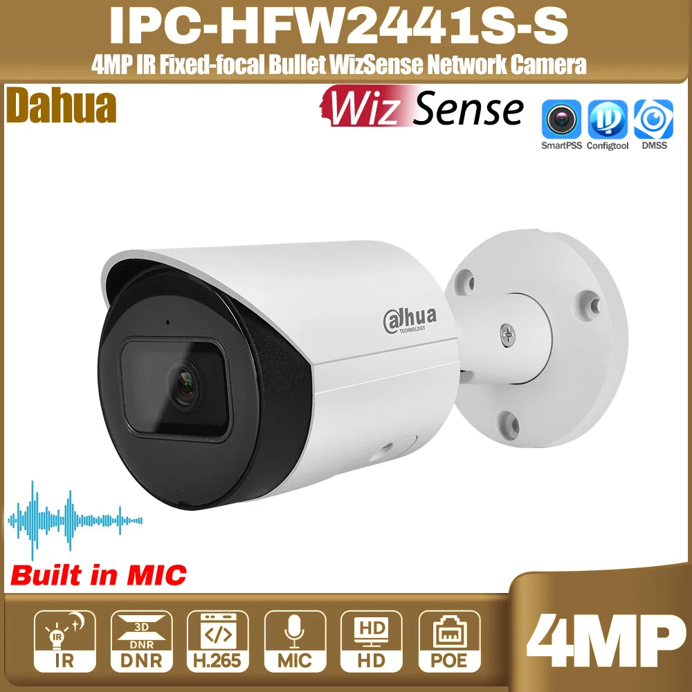 Original Dahua 4MP 2K IPC-HFW2441S-S Bullet WizSense Network IP Camera IR 30M built-in MIC SD Slot SMD Plus IVS POE H.265 IP67
Original Dahua 4MP 2K IPC-HFW2441S-S Bullet WizSense Network IP Camera IR 30M built-in MIC SD Slot SMD Plus IVS POE H.265 IP67