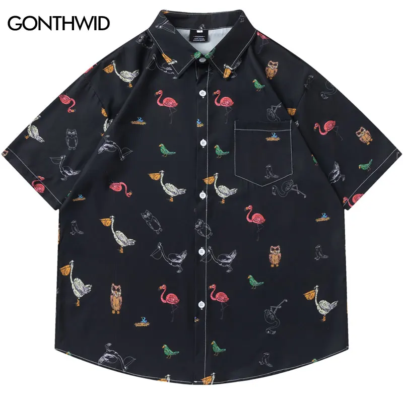 Men Hawaiian Shirts Cartoon Birds Graphic Printed Button Up Short Sleeve Beach Blouse Summer Harajuku Casual Baggy Shirt Tops
Men Hawaiian Shirts Cartoon Birds Graphic Printed Button Up Short Sleeve Beach Blouse Summer Harajuku Casual Baggy Shirt Tops