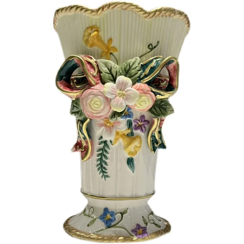 Европейский пасторальный стиль кремового цвета для гостиной, керамическая декоративная ваза, тяжелая промышленность, окрашенный бант, цветочная композиция, цветочный arr
Европейский пасторальный стиль кремового цвета для гостиной, керамическая декоративная ваза, тяжелая промышленность, окрашенный бант, цветочная композиция, цветочный arr