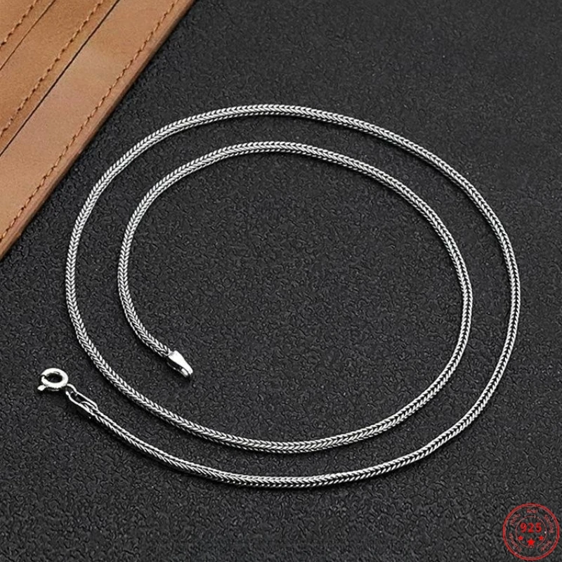 Genuine S925 Sterling Silver Necklaces for Women Men 1.5mm 2.0mm 3.0mm Square Snake-bone Chain Vintage Foxtail-chain Wholesale
Genuine S925 Sterling Silver Necklaces for Women Men 1.5mm 2.0mm 3.0mm Square Snake-bone Chain Vintage Foxtail-chain Wholesale