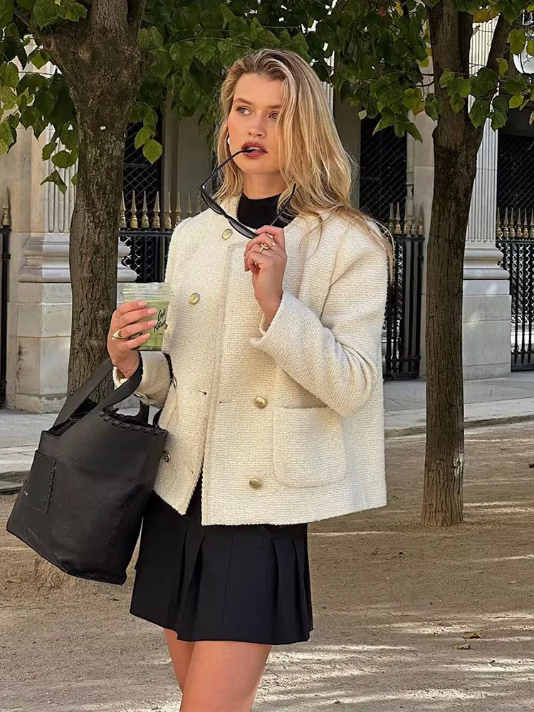 Women Spring Jackets Coats 2025 Casual Solid Sweet O-Neck Double Breasted Female Elegant Street Jacket Outerwear Clothing
Women Spring Jackets Coats 2025 Casual Solid Sweet O-Neck Double Breasted Female Elegant Street Jacket Outerwear Clothing