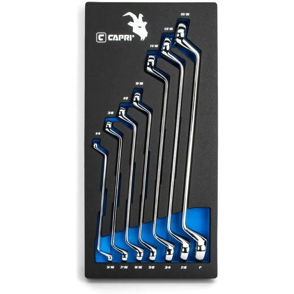 75-Degree Deep Offset Double Box End Wrench Set, SAE, 7-Piece with The Mechanic's Tray
75-Degree Deep Offset Double Box End Wrench Set, SAE, 7-Piece with The Mechanic's Tray