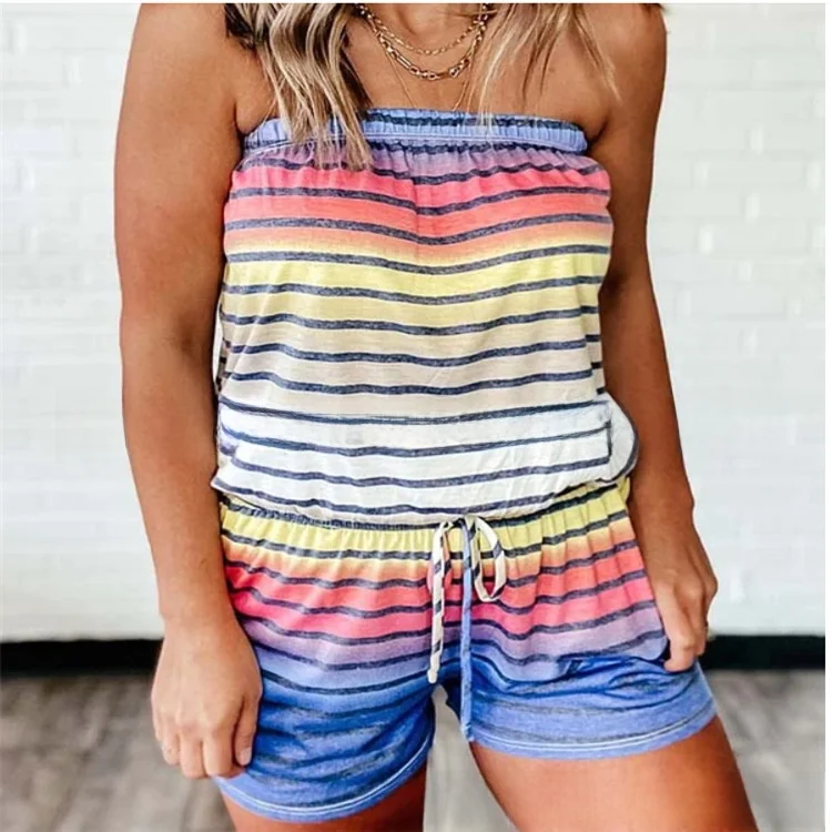 Wih2020 New Stripe Positioning Print Shoulder Strap One-Piece Suit Women's Polyester Fiber mid Waist Five-Length Pants
Wih2020 New Stripe Positioning Print Shoulder Strap One-Piece Suit Women's Polyester Fiber mid Waist Five-Length Pants
