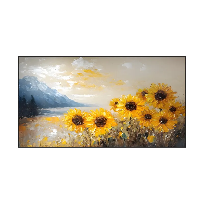 Текстура подсолнечника в скандинавском стиле, чистая ручная роспись маслом, кремовый ветер, украшение для спальни, прикроватная тумбочка
Текстура подсолнечника в скандинавском стиле, чистая ручная роспись маслом, кремовый ветер, украшение для спальни, прикроватная тумбочка