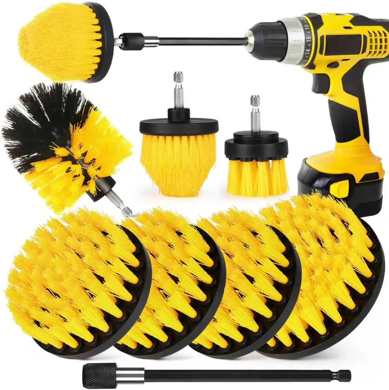 Drill Brush Attachment Set, 1/4in Power Scrubber Brush+ Extend Long Rod, Brush Drill Attachment, Power Cleaning Scrub Brush for Bathroom, Tub, Tile, Corner, Floor
Drill Brush Attachment Set, 1/4in Power Scrubber Brush+ Extend Long Rod, Brush Drill Attachment, Power Cleaning Scrub Brush for Bathroom, Tub, Tile, Corner, Floor