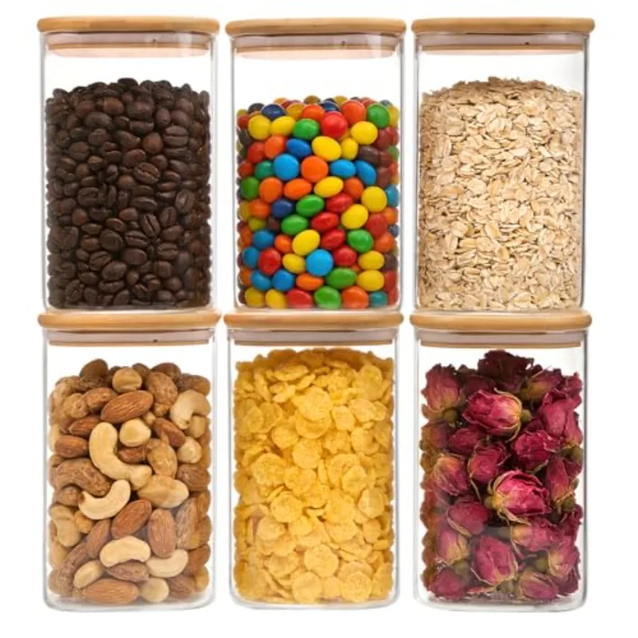 Curated Picks 6 Pack.2qt Square Glass Storage Containers with Bamboo Press Lids, Airtight Pantry Storage Jars for Flour, Sugar,
Curated Picks 6 Pack.2qt Square Glass Storage Containers with Bamboo Press Lids, Airtight Pantry Storage Jars for Flour, Sugar,