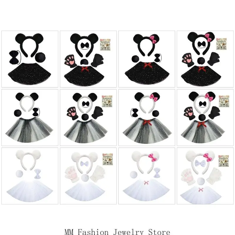 4/6Pcs Panda Costume Set Panda Ears Headband Tail Tutu Skirt Gloves for Halloween Christmas Cosplay Costume
4/6Pcs Panda Costume Set Panda Ears Headband Tail Tutu Skirt Gloves for Halloween Christmas Cosplay Costume