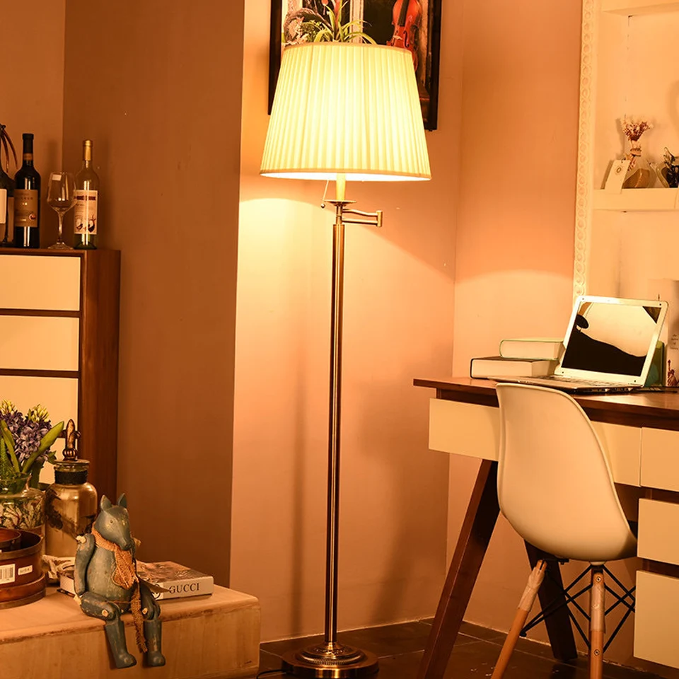 Simple retro swing arm floor lamp fabric lampshade iron lamp body for hotel study living room bedroom creative decor office
Simple retro swing arm floor lamp fabric lampshade iron lamp body for hotel study living room bedroom creative decor office