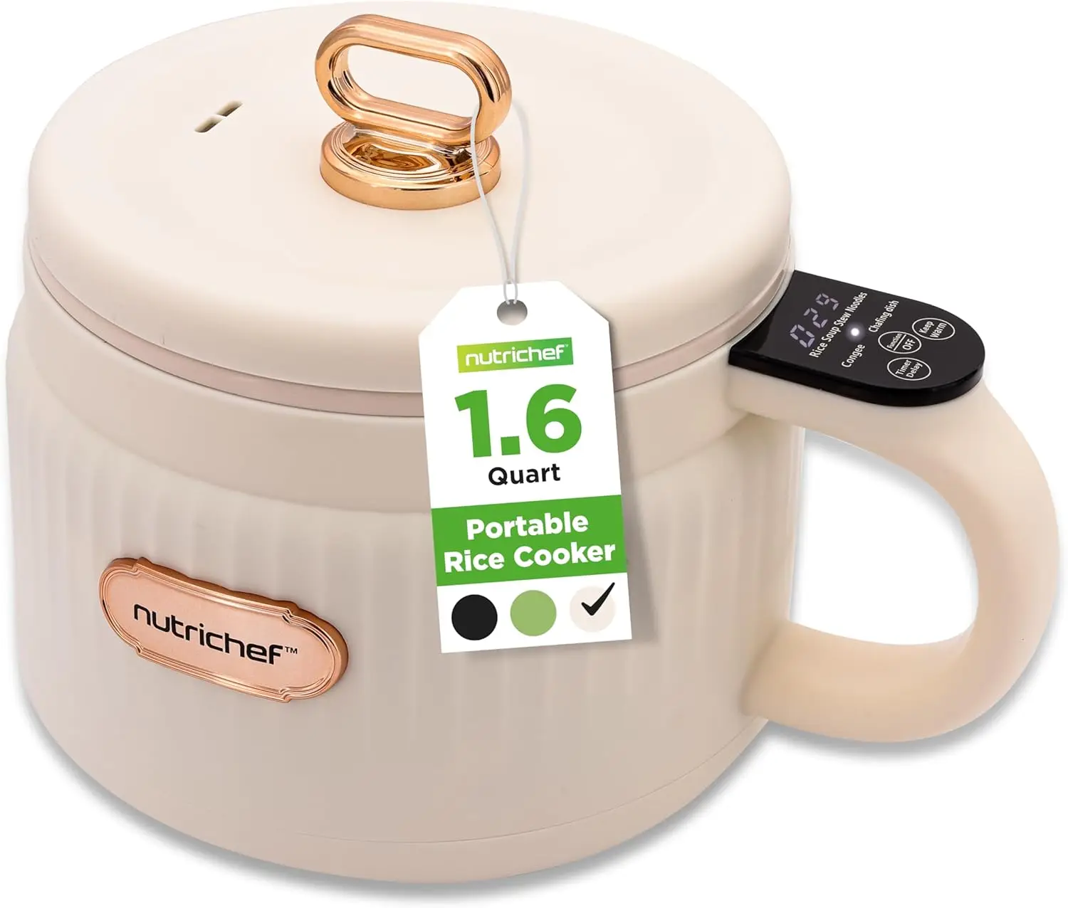 1.6 QT Portable Electric Rice Cooker with Digital Control, 6 Functions: Rice, Soup, Stew, Porridge – Non-Stick Ceramic
1.6 QT Portable Electric Rice Cooker with Digital Control, 6 Functions: Rice, Soup, Stew, Porridge – Non-Stick Ceramic