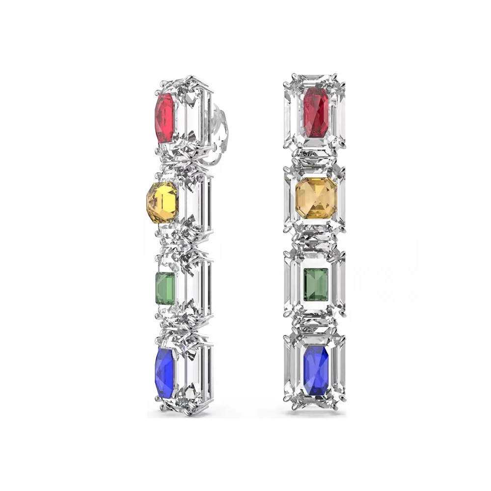Geometric Multi-Color Crystal Drop Earrings - Bold Contemporary Accessory
Geometric Multi-Color Crystal Drop Earrings - Bold Contemporary Accessory