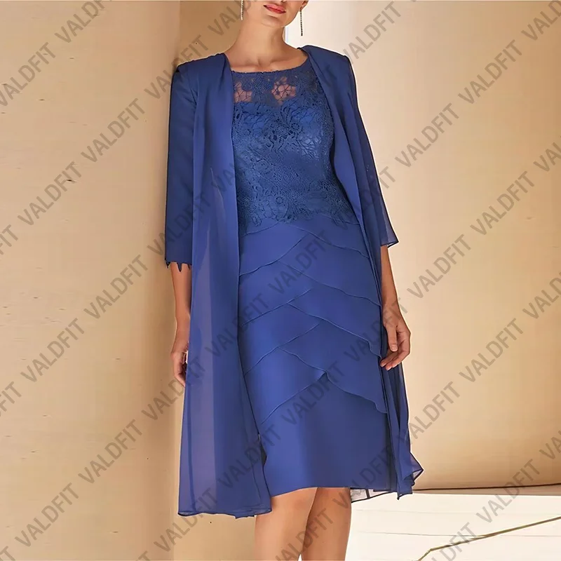 Customized Short Knee Length Blue Mother of the Bride Dresses with Jacket Wedding Party Dress Vestidos De Festa
Customized Short Knee Length Blue Mother of the Bride Dresses with Jacket Wedding Party Dress Vestidos De Festa