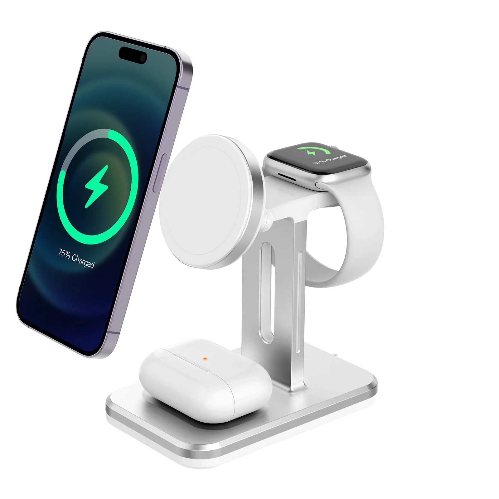 3 in 1 Macsafe Wireless Charger For iPhone 14 13 12 Pro Max for Apple Watch 8 7 6 5 Airpods Pro 2 3 Fast Charging Station Holder
3 in 1 Macsafe Wireless Charger For iPhone 14 13 12 Pro Max for Apple Watch 8 7 6 5 Airpods Pro 2 3 Fast Charging Station Holder