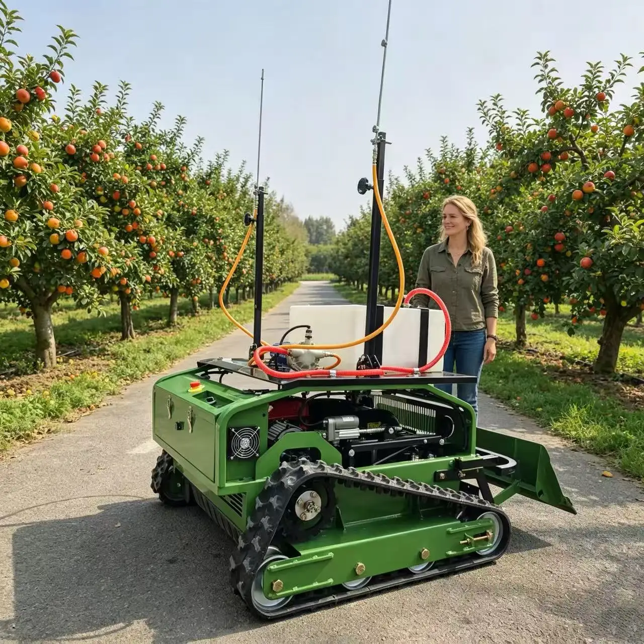 Smart 2-in-1 remote-controlled mower & sprayer, agricultural-grade tracked high-horsepower machine with 60L capacity.
Smart 2-in-1 remote-controlled mower & sprayer, agricultural-grade tracked high-horsepower machine with 60L capacity.