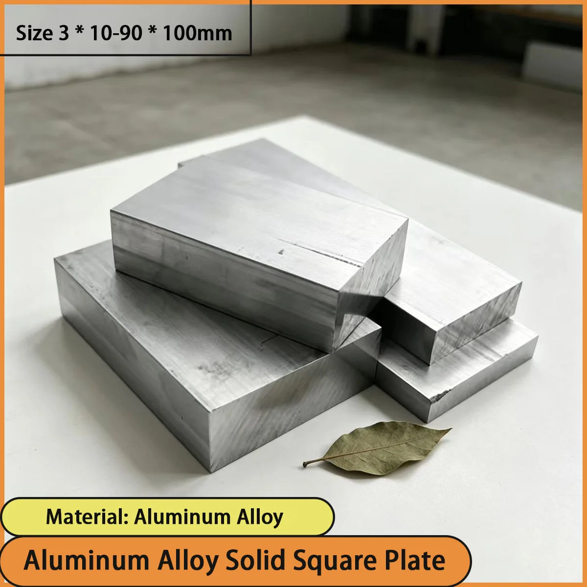 Size 3 * 10-90 * 100mm aluminum alloy solid square plate suitable for industrial equipment, hardware accessories, etc
Size 3 * 10-90 * 100mm aluminum alloy solid square plate suitable for industrial equipment, hardware accessories, etc