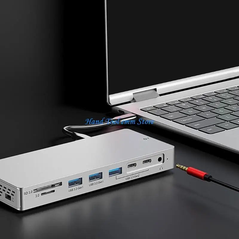 H37F Aluminum USB C Docking Station 14 Port 4K 60Hz HDTV 100WPD Fast Charging Card Reader For Laptop
H37F Aluminum USB C Docking Station 14 Port 4K 60Hz HDTV 100WPD Fast Charging Card Reader For Laptop
