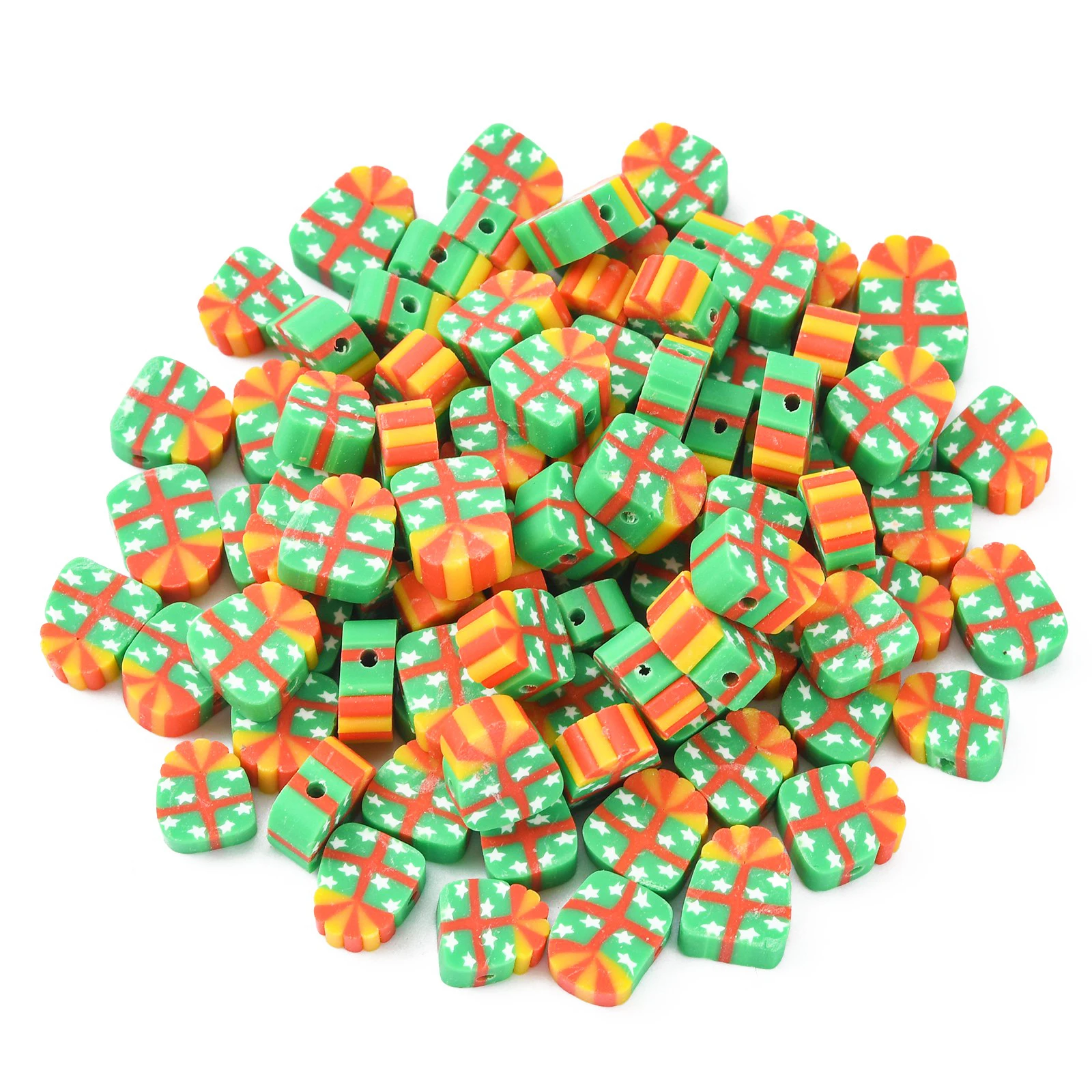 100Pcs Christmas Gift Box Beads with Star Pattern Polymer Clay Christmas Beads Gift Box Shape Beads for Xmas Decor Crafts Making
100Pcs Christmas Gift Box Beads with Star Pattern Polymer Clay Christmas Beads Gift Box Shape Beads for Xmas Decor Crafts Making