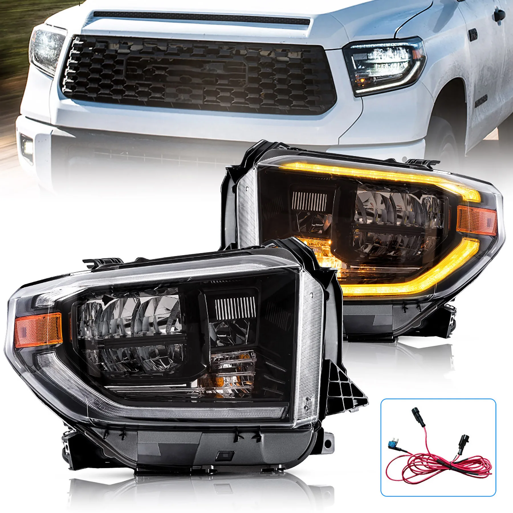 Car Accessories Head Lamp DRL Daytime Running Light For Toyota Tundra 2014-UP Streamer Turn Signal Headlight
Car Accessories Head Lamp DRL Daytime Running Light For Toyota Tundra 2014-UP Streamer Turn Signal Headlight
