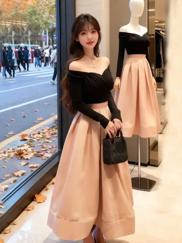 Korean Style High Waist Skirt And One Shoulder Top Fashion Set Comfortable Long Sleeve Cotton High Elasticity Spring Wear
Korean Style High Waist Skirt And One Shoulder Top Fashion Set Comfortable Long Sleeve Cotton High Elasticity Spring Wear