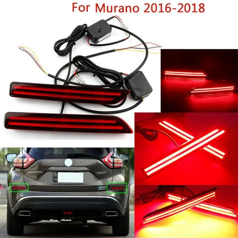 Для Nissan Murano 2015-2018 светодиодный задний бампер рефлектор тормоз светильник противотуманная лампа с указателем поворота
Для Nissan Murano 2015-2018 светодиодный задний бампер рефлектор тормоз светильник противотуманная лампа с указателем поворота