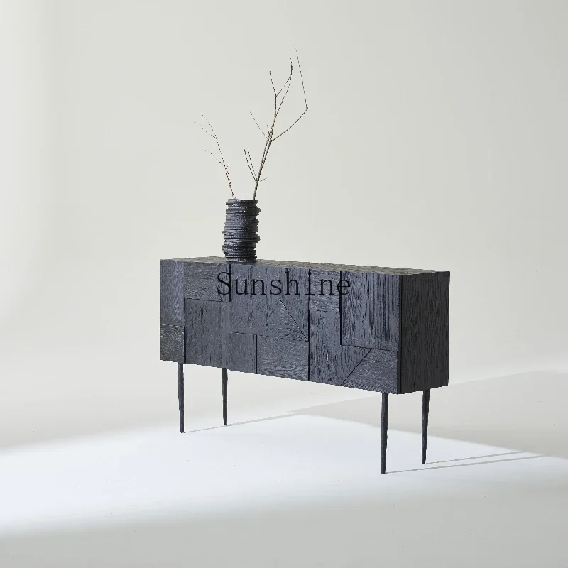 Nordic solid wood edge cabinet black wabi-sabi living room entrance cabinet
Nordic solid wood edge cabinet black wabi-sabi living room entrance cabinet