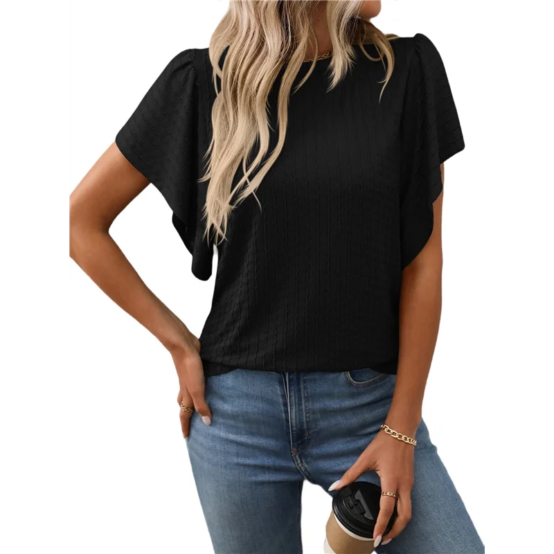 Women's Formal Casual Business Shirts Summer Shirts Short Sleeves Round Neck Lotus Leaf Sleeves Suits 2025-A55G
Women's Formal Casual Business Shirts Summer Shirts Short Sleeves Round Neck Lotus Leaf Sleeves Suits 2025-A55G