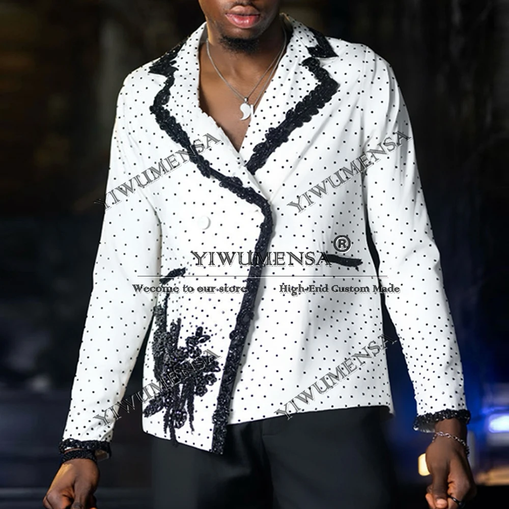 Metallic Jewelry Ornament Embroidered Tuxedo Suits For Men Double Breasted Blazer Outfits Groom Formal Party Wedding Tuxedos
Metallic Jewelry Ornament Embroidered Tuxedo Suits For Men Double Breasted Blazer Outfits Groom Formal Party Wedding Tuxedos
