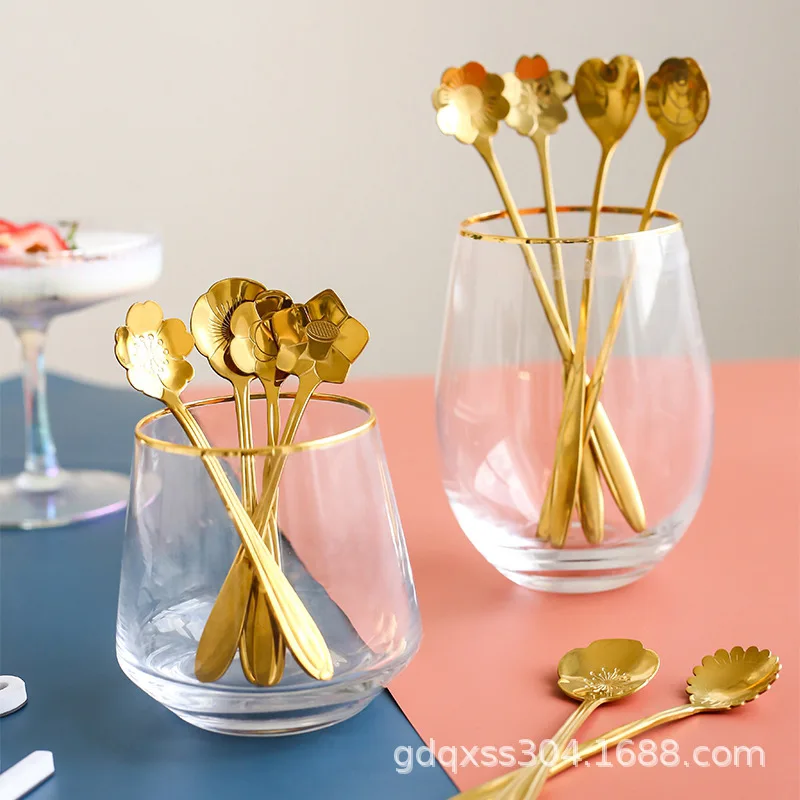 Japanese Style Creative Coffee Spoon Rose Cherry Blossom Long Handled Mixing Spoon Household Petal Metal Flower Spoon
Japanese Style Creative Coffee Spoon Rose Cherry Blossom Long Handled Mixing Spoon Household Petal Metal Flower Spoon