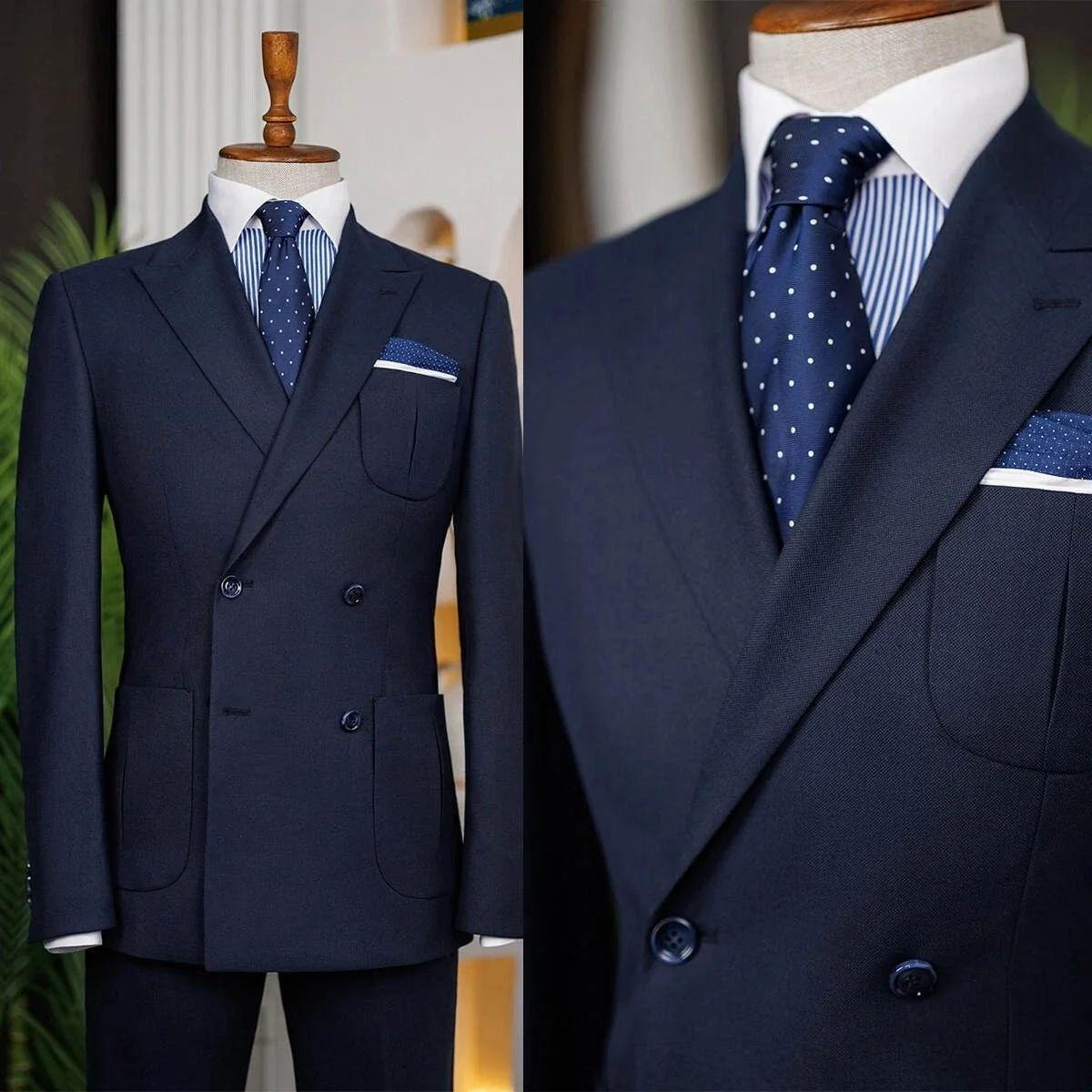 2pcs Suit Men's Formal Suit Navy Blue Peak Lapel Suit Jacket Suit Pants Wedding Double Breasted Jacket for Business banquet
2pcs Suit Men's Formal Suit Navy Blue Peak Lapel Suit Jacket Suit Pants Wedding Double Breasted Jacket for Business banquet