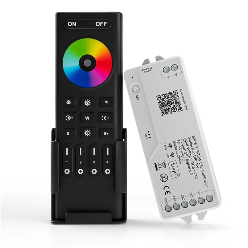 ABUO-2.4G Wi-Fi DR04W SPI RGBW контроллер RC03RF RF Remote Tuya APP/Smart Life/для Google Home/Alexa Control Поддержка 
ABUO-2.4G Wi-Fi DR04W SPI RGBW контроллер RC03RF RF Remote Tuya APP/Smart Life/для Google Home/Alexa Control Поддержка