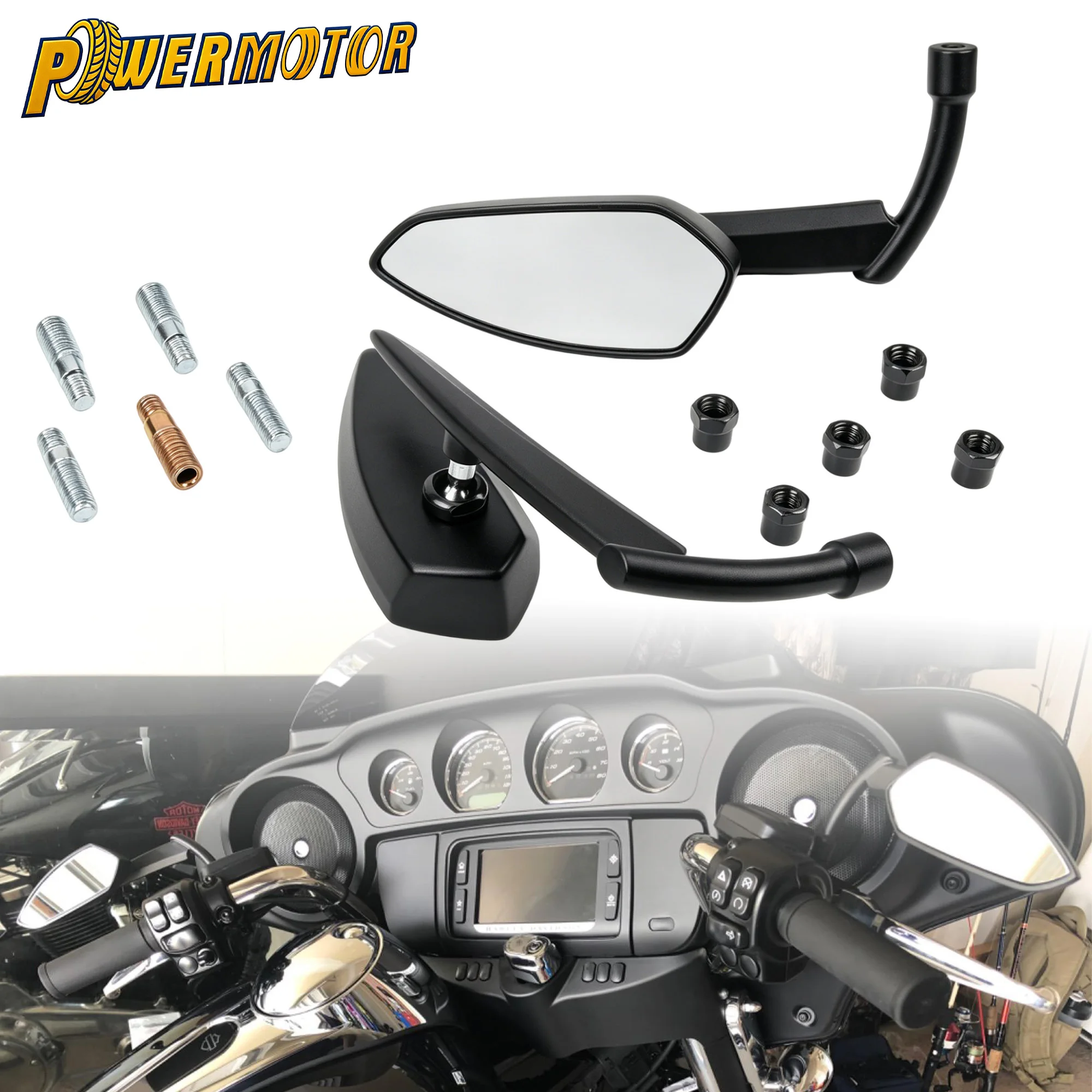 1Pair M8 M10 Universal Motorcycle Rear View Mirror Side Mirror For Harley Honda Kawasaki Yamaha Chopper Cruiser Touring Modified
1Pair M8 M10 Universal Motorcycle Rear View Mirror Side Mirror For Harley Honda Kawasaki Yamaha Chopper Cruiser Touring Modified