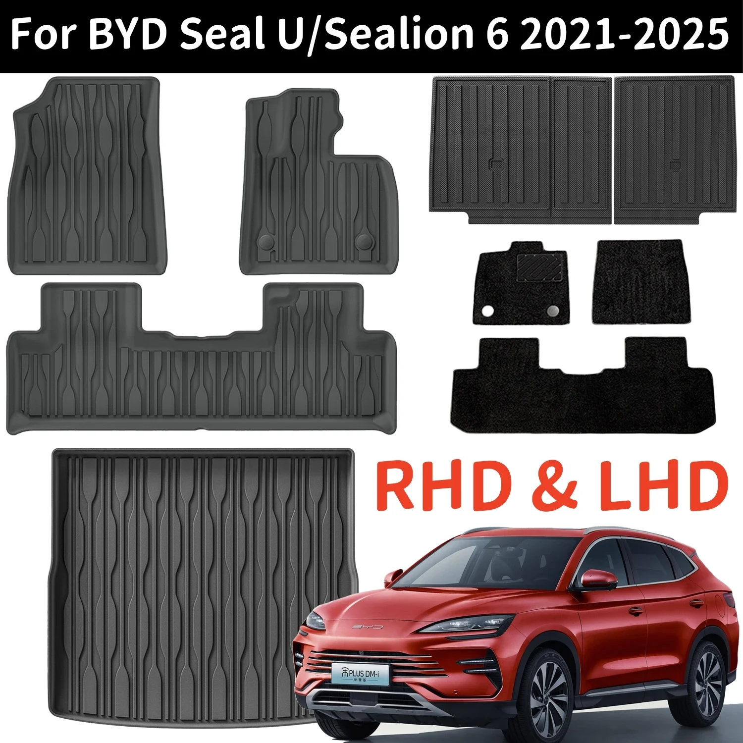 For BYD Seal U / Song Plus Sealion 6 RHD & LHD 2021-2025 TPE Floor Mats and Cargo Liner, All Weather Floor Liners Trunk Mat
For BYD Seal U / Song Plus Sealion 6 RHD & LHD 2021-2025 TPE Floor Mats and Cargo Liner, All Weather Floor Liners Trunk Mat