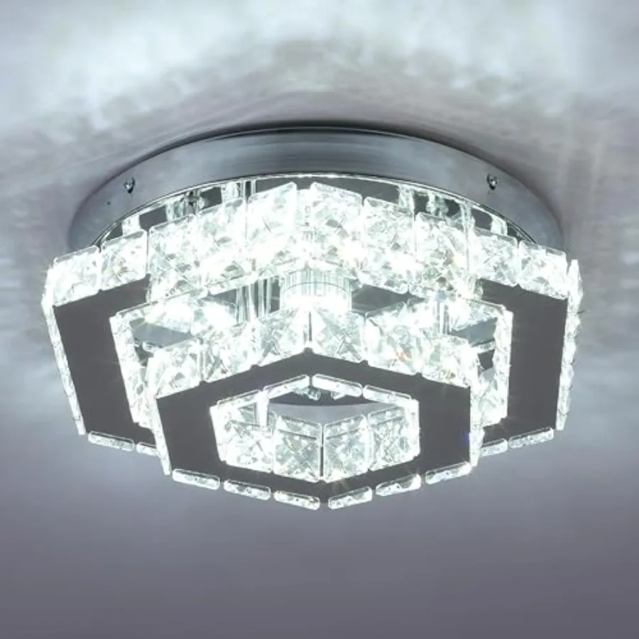 Modern LED Chandelier Flush Mount Ceiling Light Fixture Crystal Chandeliers for Living Room Bedroom Dining Kitchen 6500K Cool W
Modern LED Chandelier Flush Mount Ceiling Light Fixture Crystal Chandeliers for Living Room Bedroom Dining Kitchen 6500K Cool W
