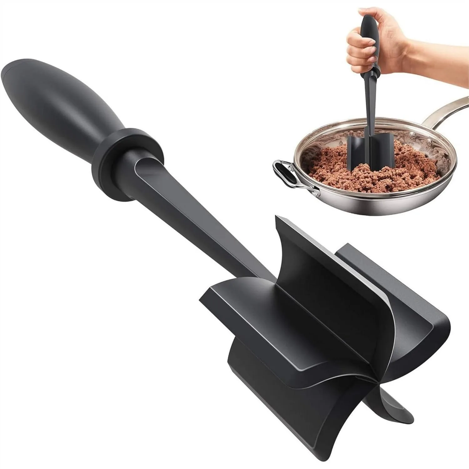 Meat Chopper for Ground Beef - Heat Resistant Nylon Hamburger Smasher with Ergonomic Handle, Potato Masher for Easy Mixing
Meat Chopper for Ground Beef - Heat Resistant Nylon Hamburger Smasher with Ergonomic Handle, Potato Masher for Easy Mixing